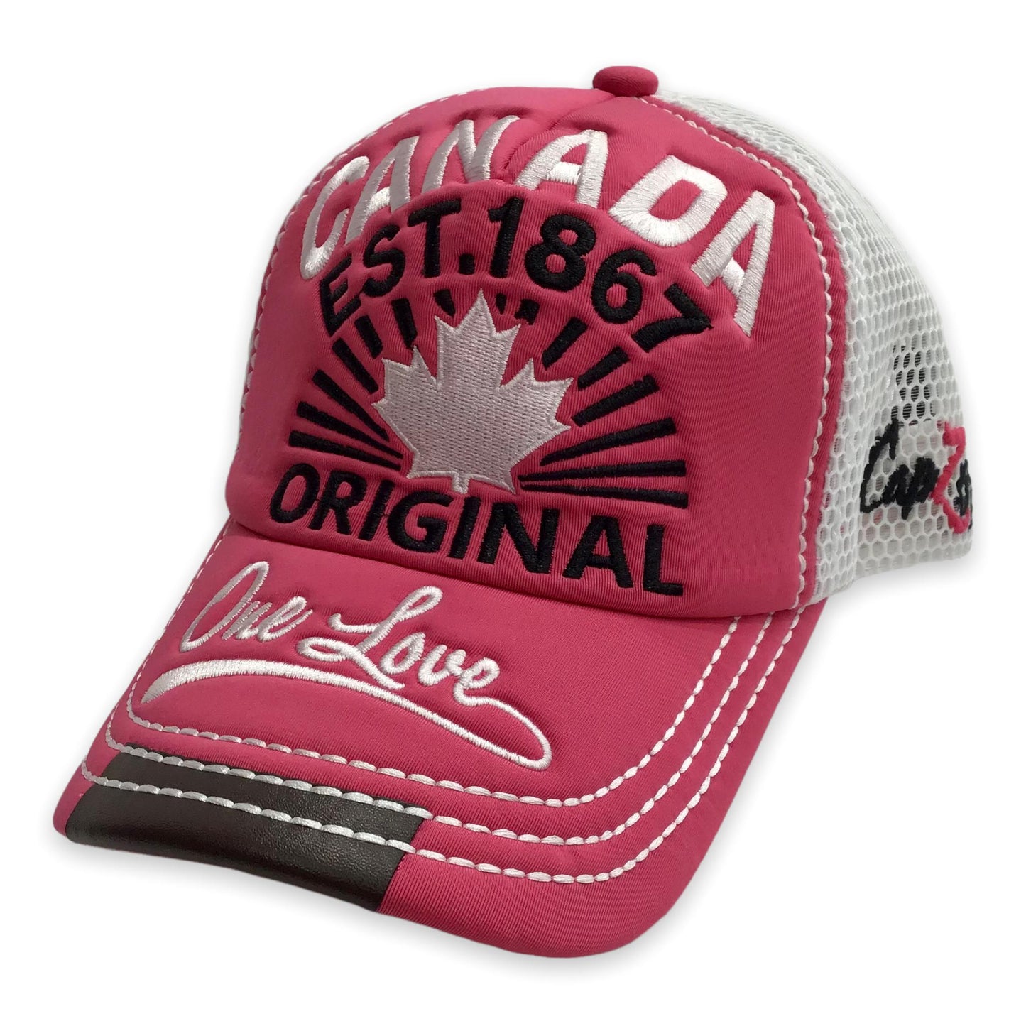 Casquette de baseball Canada One Love Est. Chapeau en maille réglable original 1867