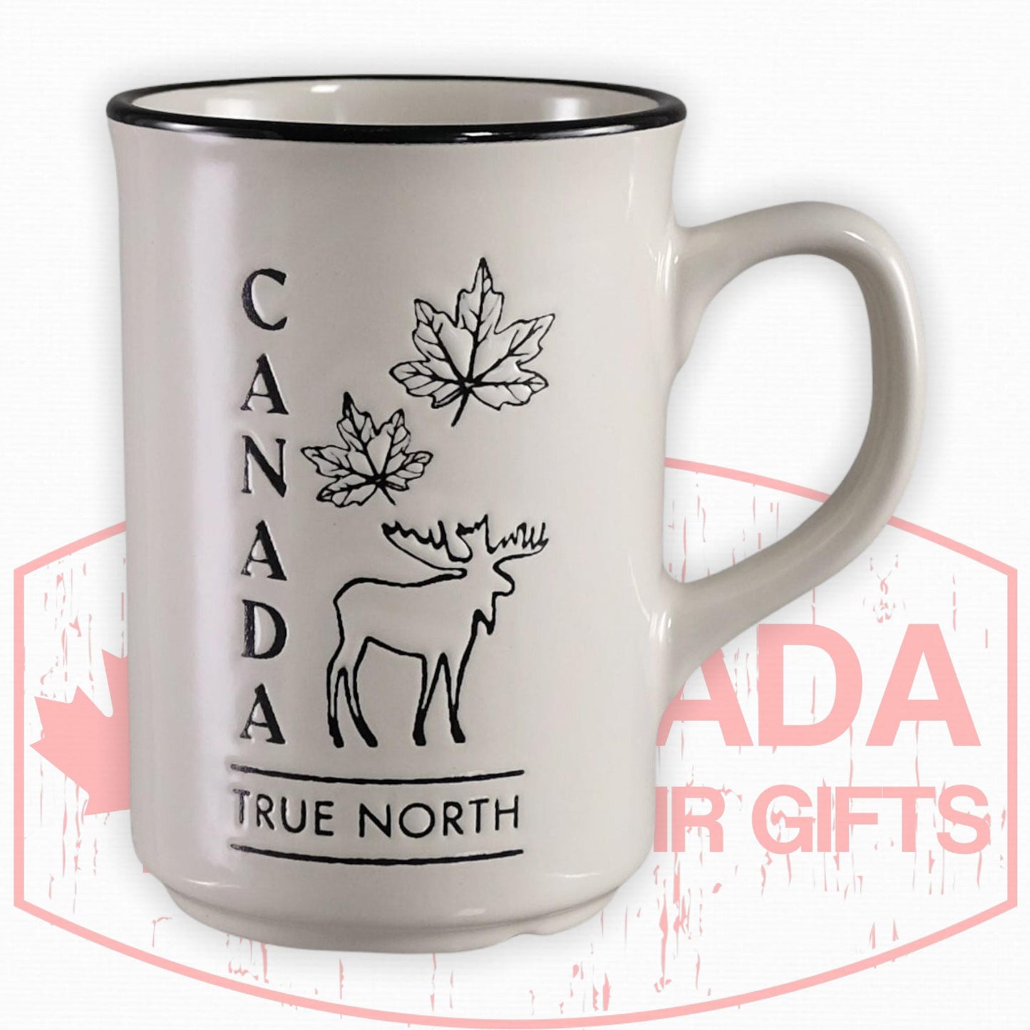 Canada 7oz Cream Color Mug | Coffee Cup with Canadian Moose & Maple Leaf Themed
