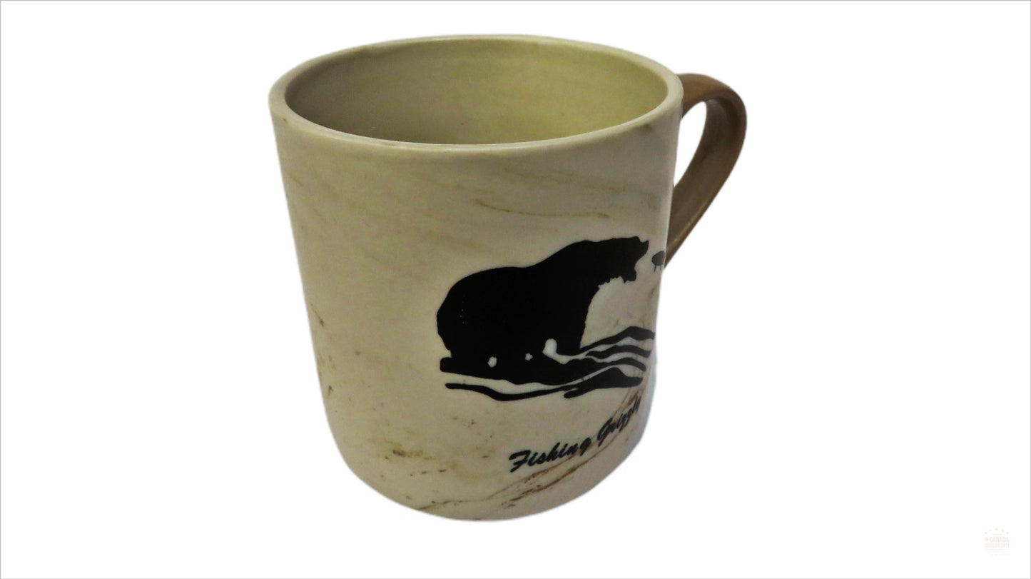 Grizzly Bear Theme Marble Coffee Mug | Grizzly Bear Print Porcelain Coffee Mugs |Home and Kitchen Décor Coffee Cup Gift for Nature Lovers