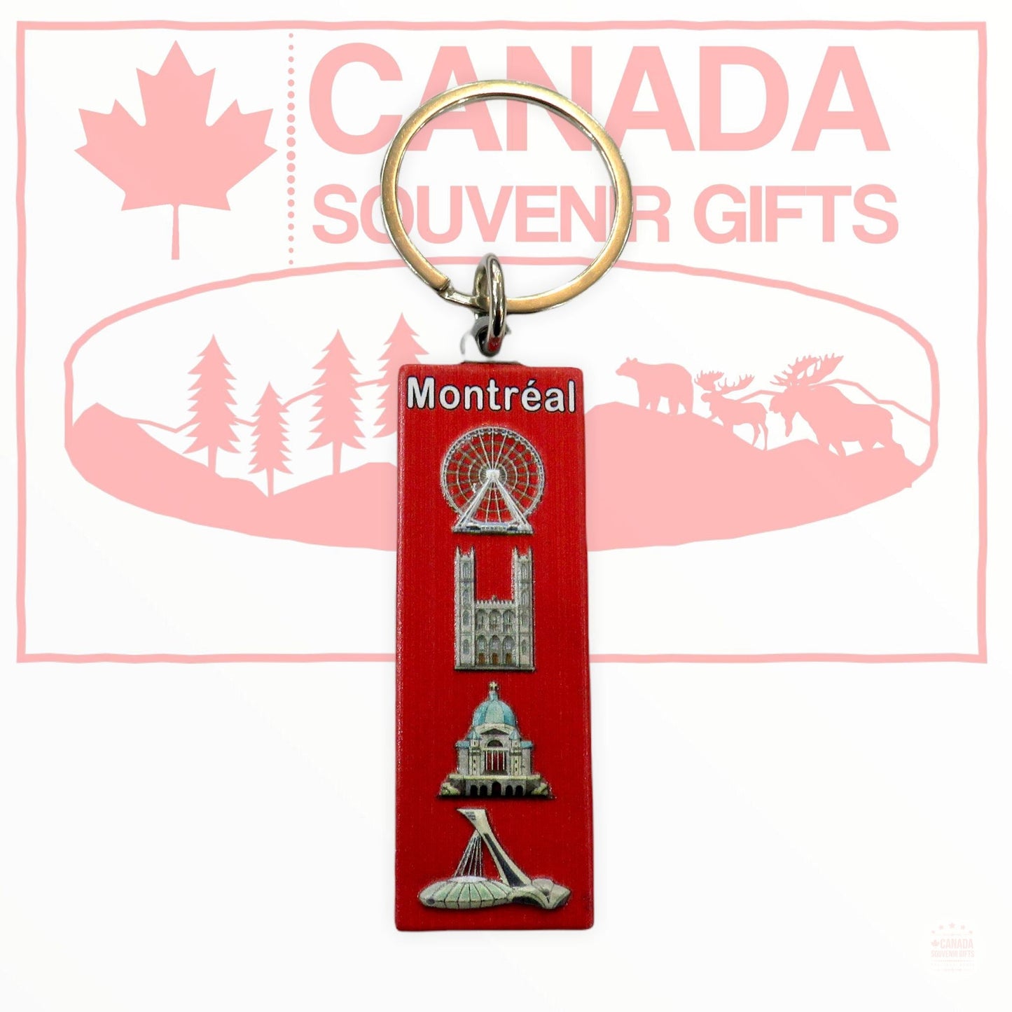 Porte-clés - Basilique Notre-Dame de Montréal - Oratoire Saint-Joseph du Mont-Royal - La Grande Roue de Montréal Porte-Clé