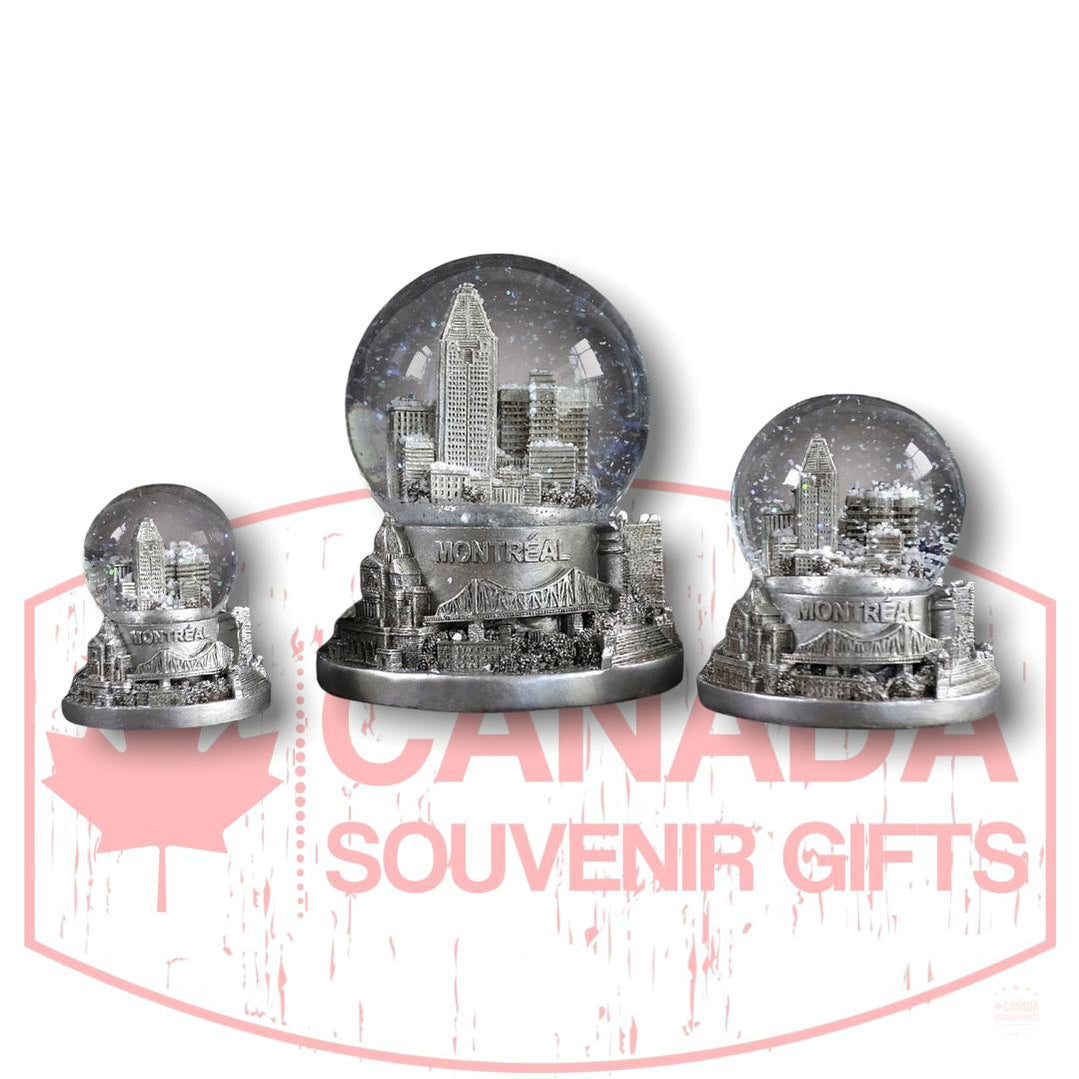 Montreal Canada Skyline Landmarks City Vintage Souvenir Sparkles Snow Globe