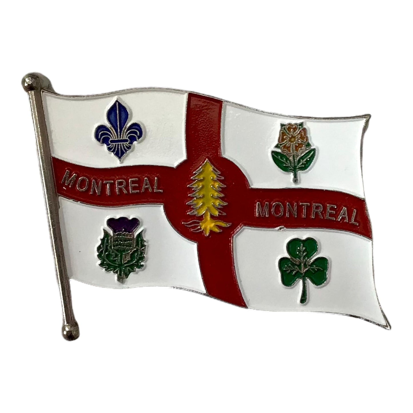 Montreal flag waving fridge magnet