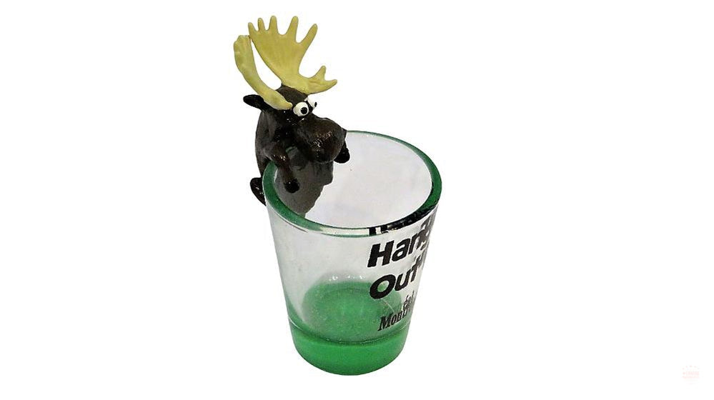 Moose Bear Hangin Out in Shot Glass, Best Spuds - Shot Glass, Unique and Funny Shot Glass-Clear Shot Glass Shooter