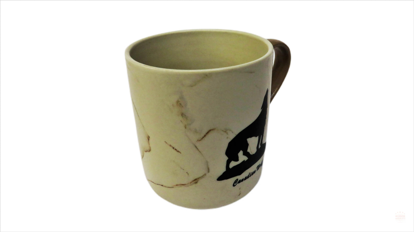 Wolf Theme Marble Coffee Mug | Wolf Print Porcelain Coffee Mugs | Wolf Ceramic Coffee Cup | Classic Ceramic Cup for Tea Latte Cappuccino