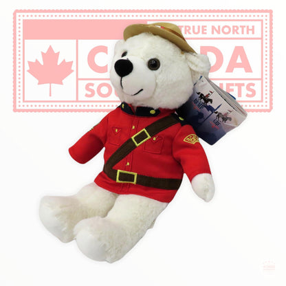 11" Rcmp Sergeant Polar Bear Canadian Stuffed Animal Plush