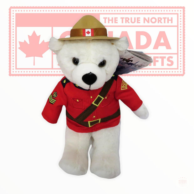 11" Rcmp Sergeant Polar Bear Canadian Stuffed Animal Plush