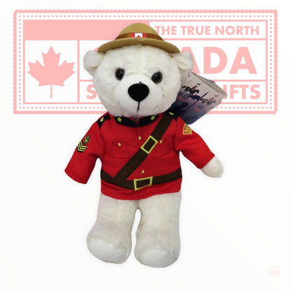 11" Rcmp Sergeant Polar Bear Canadian Stuffed Animal Plush