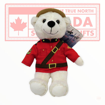 11" Rcmp Sergeant Polar Bear Canadian Stuffed Animal Plush