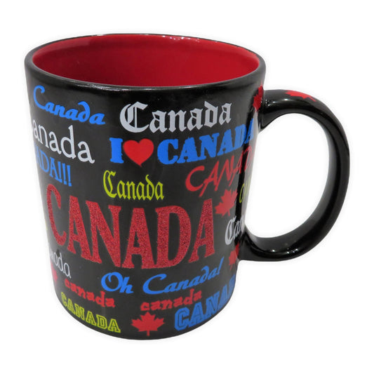 13 Oz Ceramic Montreal and Canada Mugs with Glitter Themed Design Coffee Mug | Glitter Ceramic Cup Printed on All Sides | Canadian Cups for Hot and Cold Drinks and Tea Lovers (Canada)