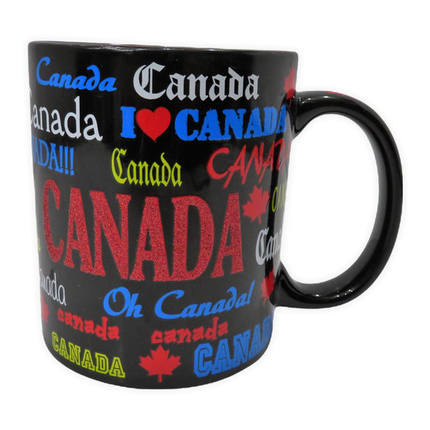 13 Oz Ceramic Montreal and Canada Mugs with Glitter Themed Design Coffee Mug