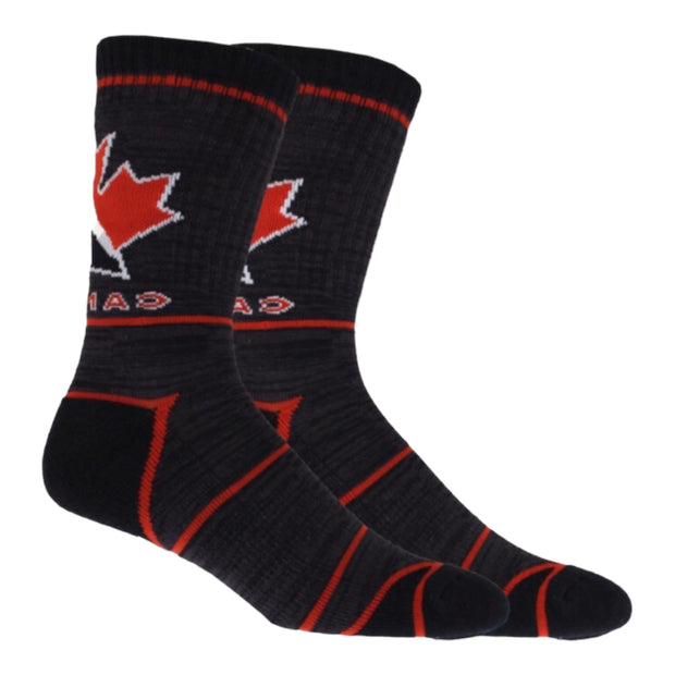 2 Pairs Of Adult Socks - Hockey Canada Socks Red And White And Black And Red