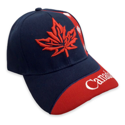 Canada Baseball Cap Black with Red Maple Leaf Embroidered Adjustable Hat Souvenir Gift