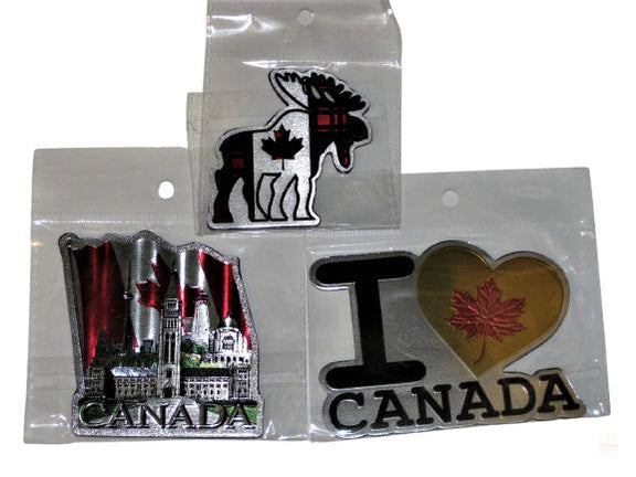 3 Assorted Canada Laser Foil Fridge Magnet Souvenir Gift