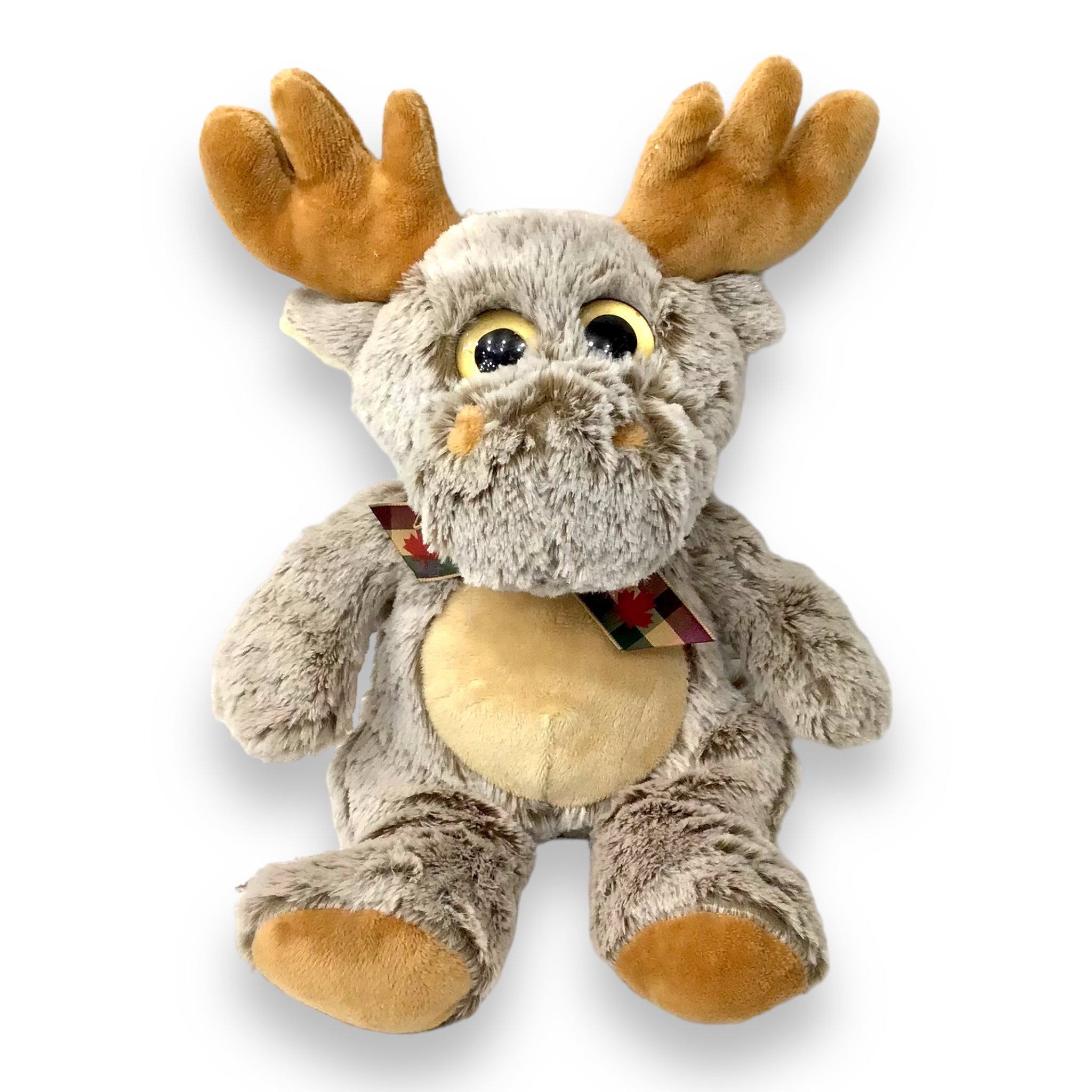 Big Eye Moose Stuffed Animal 10 Inches Plush W Canada Ribbon Around N Un Beau Souvenir