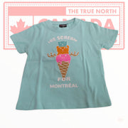 Beaver Bear Moose Vintage Retro T-Shirt, Ice Cream For Montreal Wild Lover Gifts, Cute Canada Wild Animal Costume, Unisex 2-6 Years Old Cadetblue Top