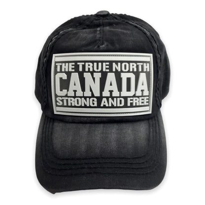 Black Baseball Cap The True North Canada Strong And Free Casual Adjustable Hat