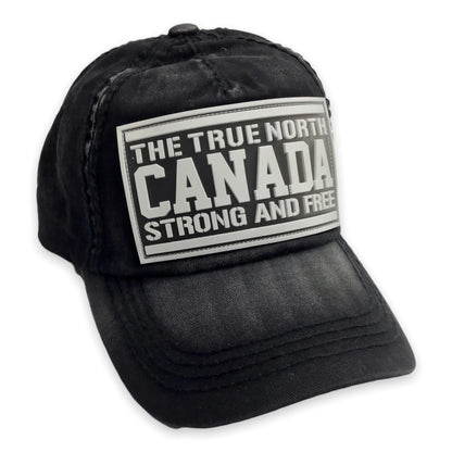 Black Baseball Cap The True North Canada Strong And Free Casual Adjustable Hat