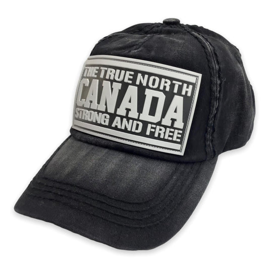 Black Baseball Cap The True North Canada Strong And Free Casual Adjustable Hat