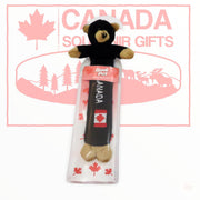Black Bear Book Pet - Bookmark plush with Canada Country Flag Souvenir Gift White Polar Bear