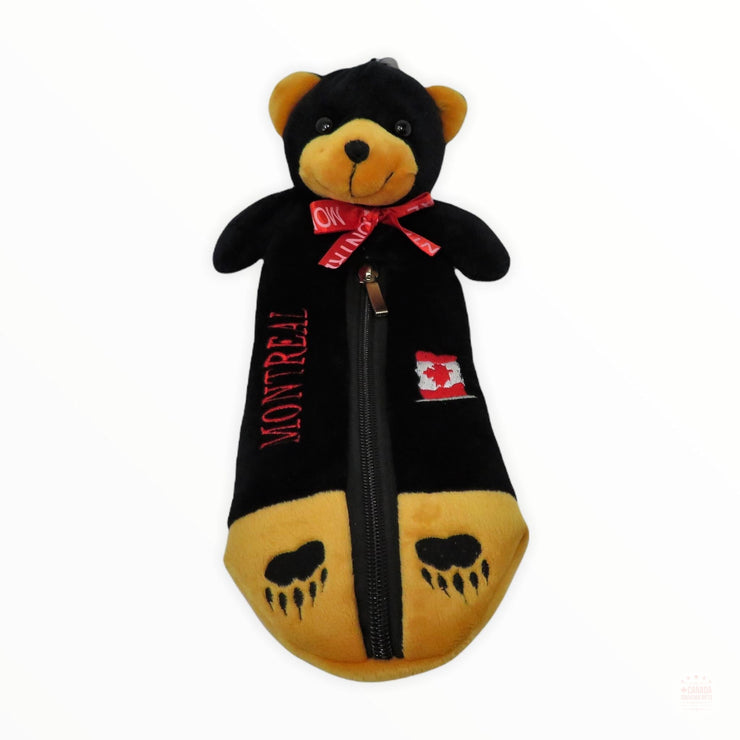 Black Bear Pen Pencil Case Plush Montreal Canada Gift - Stand Up Pen Case - Cute Bear Pencil - Panda, Cute Bear Shape Storage Pen Case Box