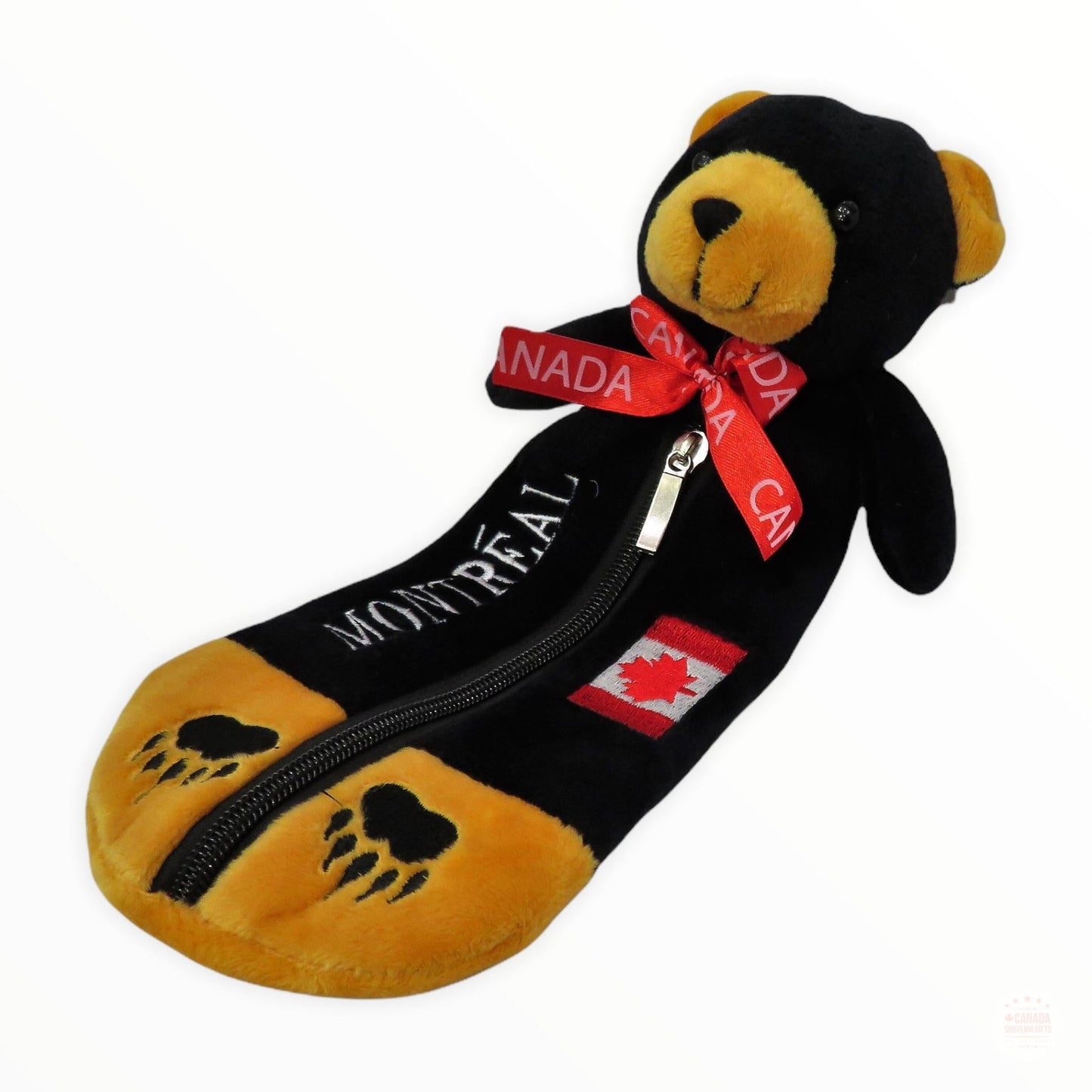 Black Bear Pen Pencil Case Plush Montreal Canada Gift - Stand Up Pen Case - Cute Bear Pencil - Panda, Cute Bear Shape Storage Pen Case Box