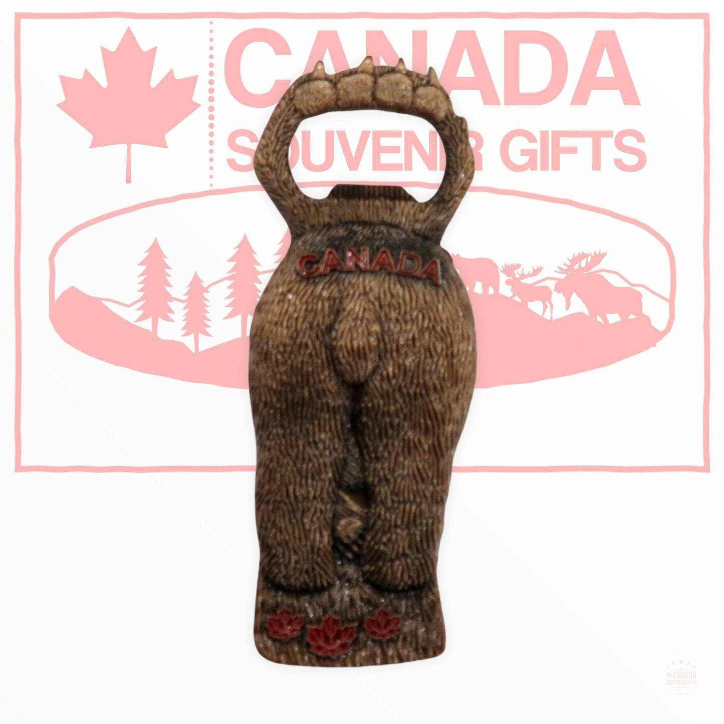 Bottle Opener - Bear 3D Solid Metal Bottle Opener - Canadian Souvenir