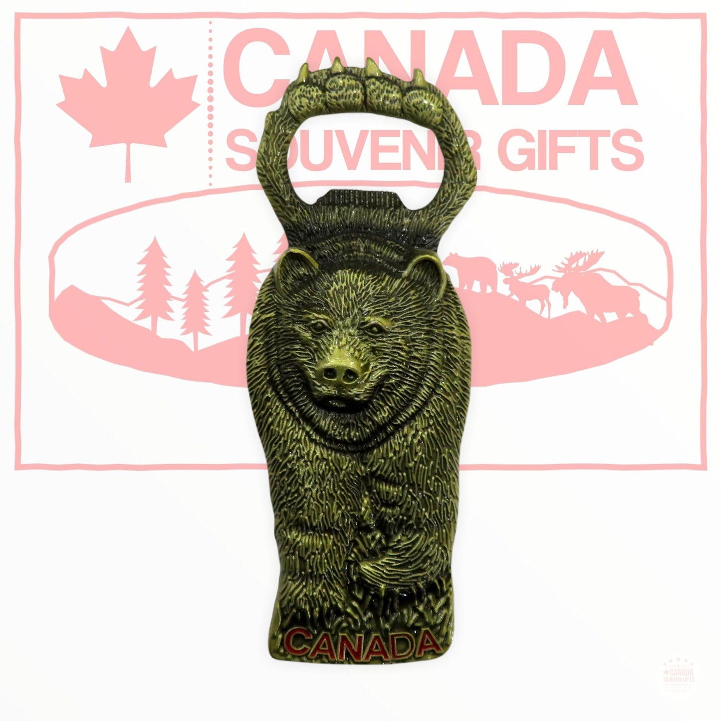 Bottle Opener - Bear 3D Solid Metal Bottle Opener - Canadian Souvenir