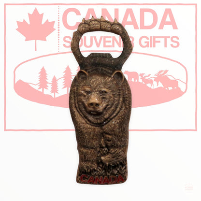 Bottle Opener - Bear 3D Solid Metal Bottle Opener - Canadian Souvenir