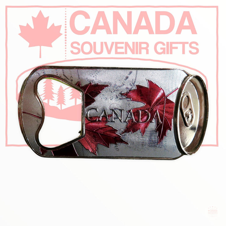 Bottle Opener Can Shape Canada Maple Leaf Fridge Magnet