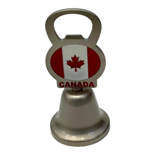 Canada Flag Vintage Metal Souvenir Bell And Bottle Opener