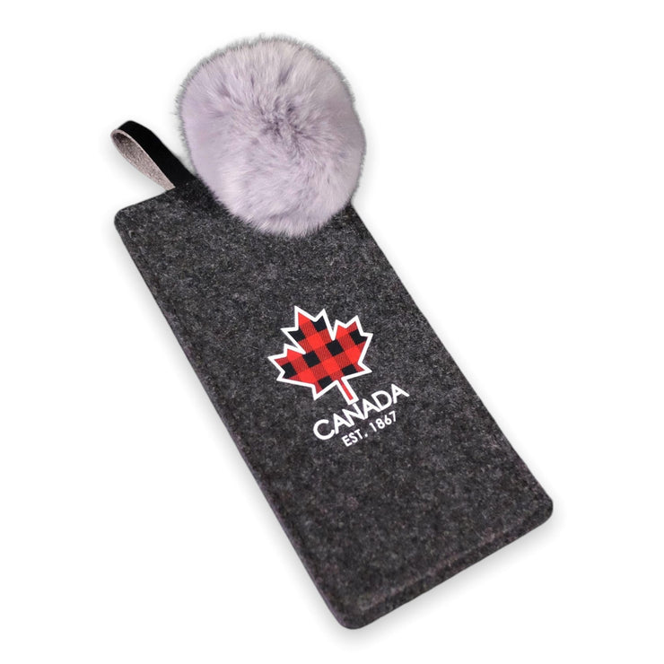Canada Phone Case/ Felt& Pompom 8x4 Inches