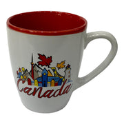 Coffee Mug - Canada Scene Painting Theme Print Red And White Cup