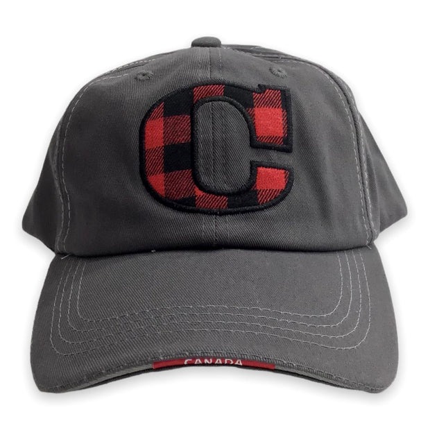 C Buffalo plaid Adjustable Hat
