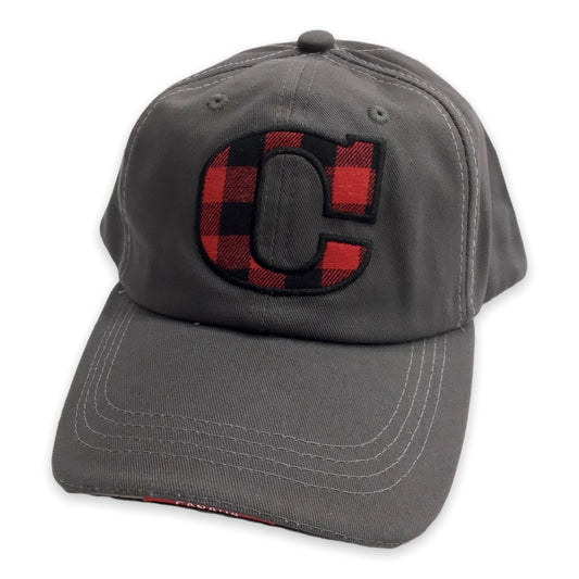 C Buffalo plaid Adjustable Hat