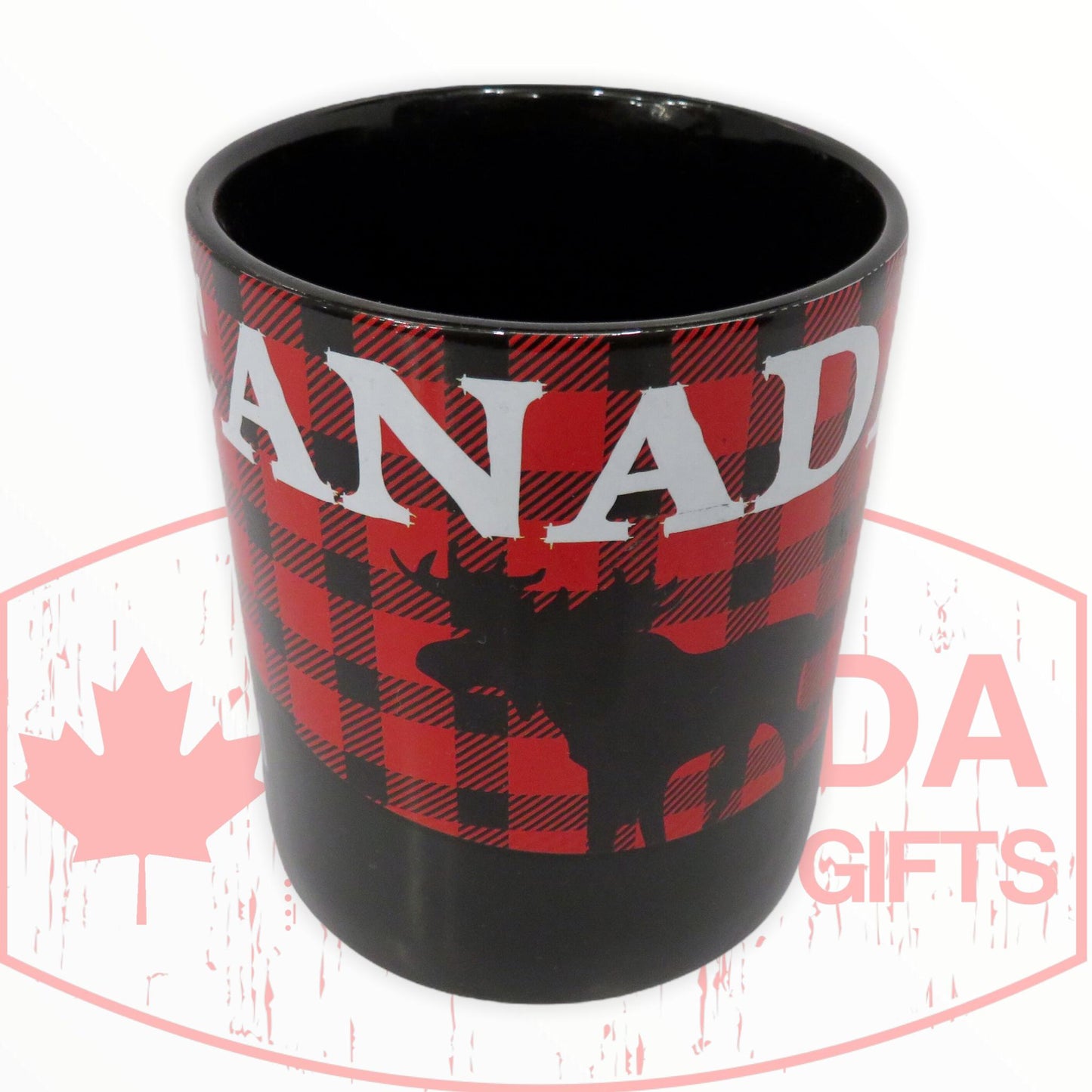 Canada Bear, Wolf Buffalo Plaid Moose Mug - Tasse à café en céramique rouge et noire - Thème de Montréal