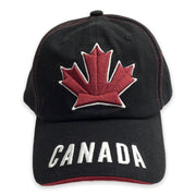 Canada Black Baseball Cap | Maple Leaf Embroidered Adjustable Hat