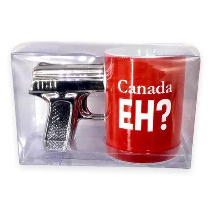 Canada Eh? Gun Mug | Pistol Mug Skull Cup 3D Ceramic Coffee Mug Tea Cup, Gift for Family and Friends