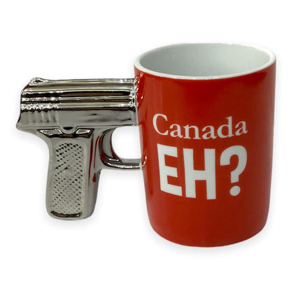 Canada Eh? Gun Mug | Pistol Mug Skull Cup 3D Ceramic Coffee Mug Tea Cup, Gift for Family and Friends