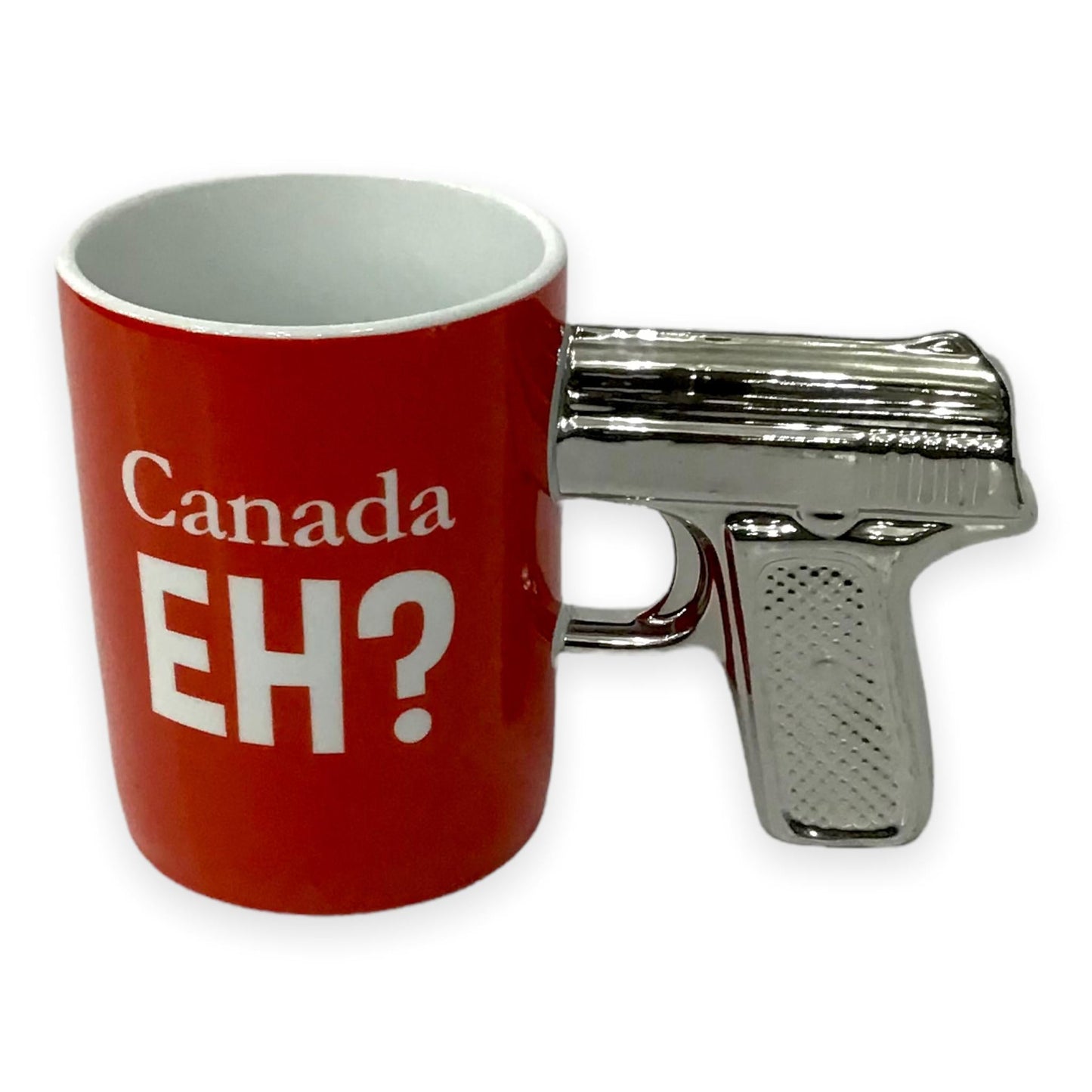 Canada Eh? Gun Mug | Pistol Mug Skull Cup 3D Ceramic Coffee Mug Tea Cup, Gift for Family and Friends