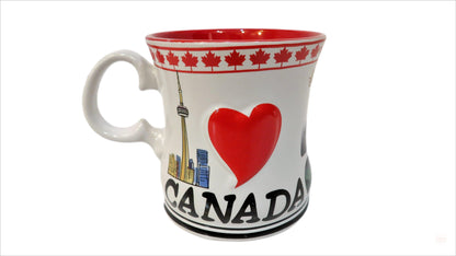 Drapeau du Canada et j'aime la tasse à café en céramique canadienne