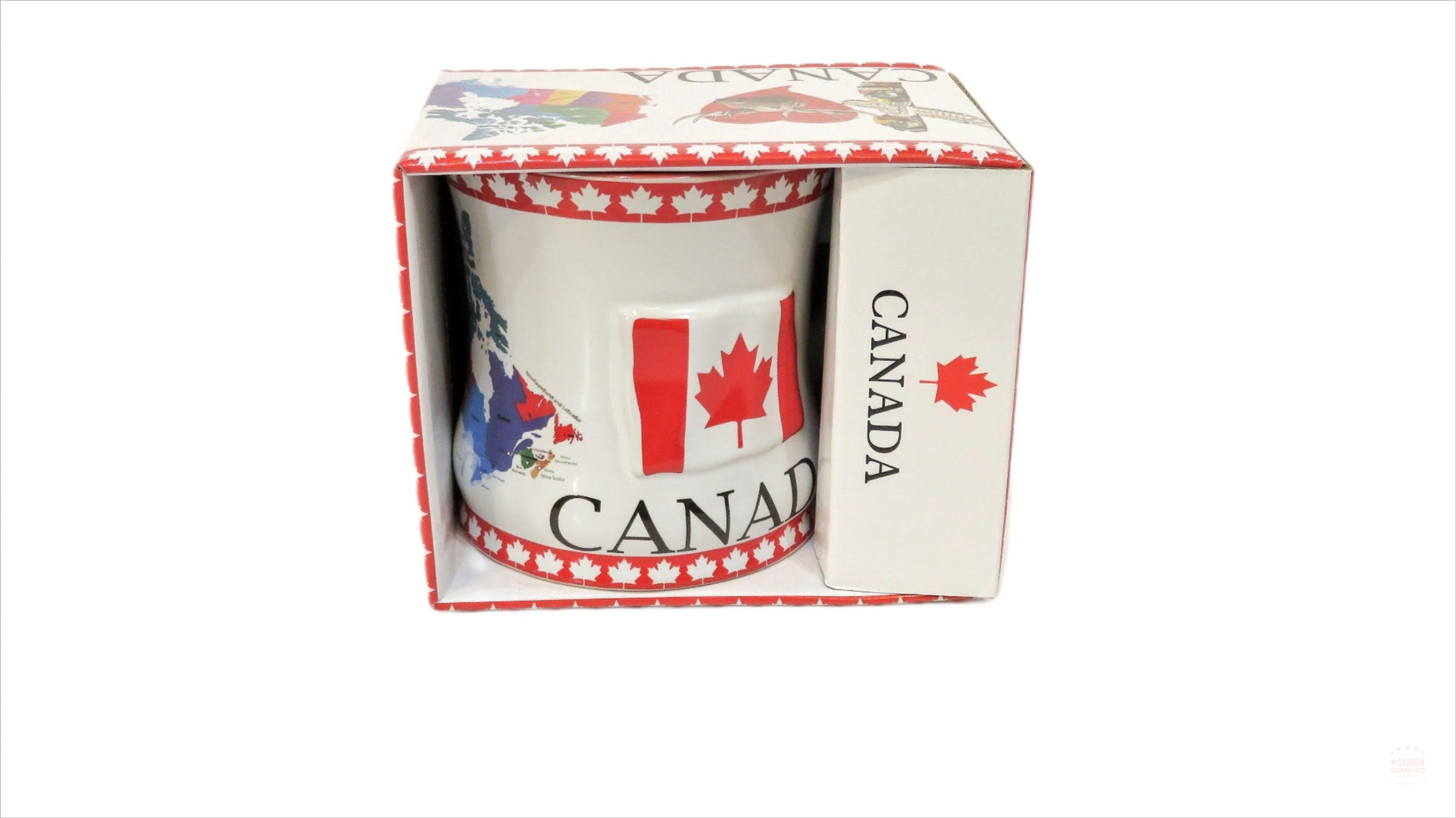 Canada Flag & I Love Heart Moose Ceramic Coffee Mug | Canadian Souvenir Mug | Hot Chocolate, Tea Coffee Cup for Home, Camping, Traveling