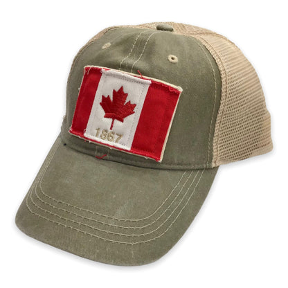 Canada Flag Patch Applique Base Ball Cap - Free Adjustable Mesh Hat