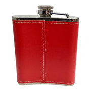 Canada Flag Vintage Hip Flask for Liquor 7 Oz with Funnel - Leak Proof Food Grade 18/8 Stainless Steel - Brown Leather Cover for Discrete Pocket Shot Drinking of Whiskey, Rum and Vodka | Ideal Gift for Men