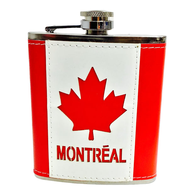 Canada Flag Vintage Hip Flask for Liquor 7 Oz with Funnel