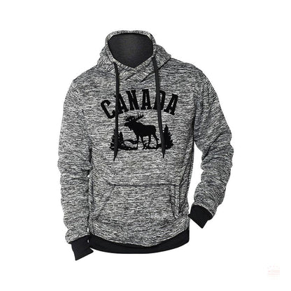 Canada Heather Grey Moose Patch Soft Hoodie Adults Unisex - Perfect Design with Great Quality