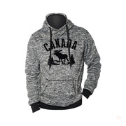 Canada Heather Grey Moose Patch Soft Hoodie Adults Unisex - Perfect Design with Great Quality