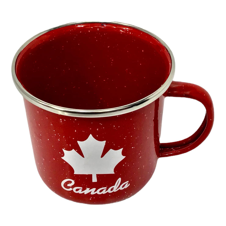 Canada Maple Leaf Tin Mug | Camping and Travel Tin Cup | Canadian Leaf Coffee Cup | Canadian Souvenir Mug | Novelty Coffee Mug