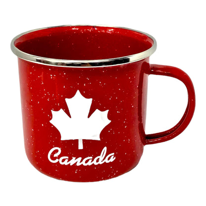 Canada Maple Leaf Tin Mug | Camping and Travel Tin Cup | Canadian Leaf Coffee Cup | Canadian Souvenir Mug | Novelty Coffee Mug