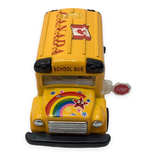 Canada Mini School Bus Rainbow 🌈 Hood Metal Die Cast Souvenir Toys Collection