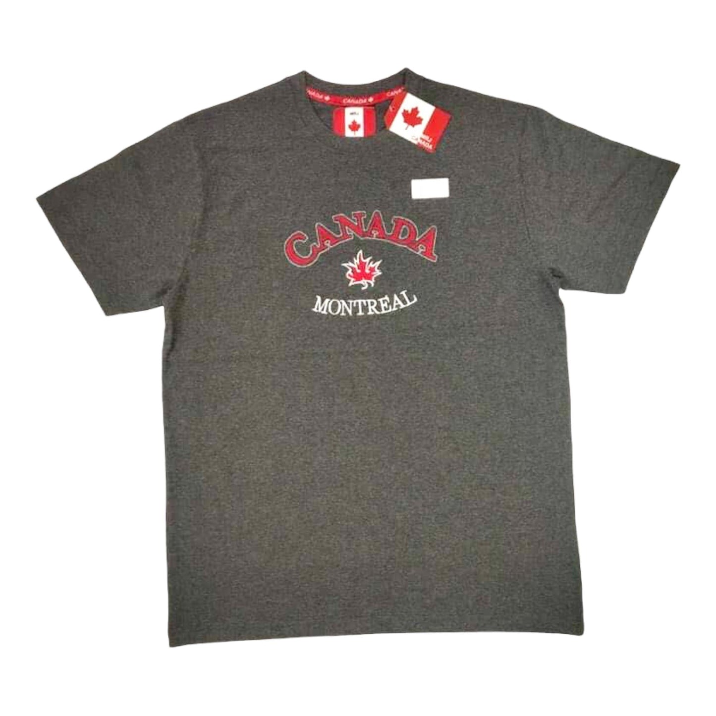 Canada Montréal Charcoal Embroidery Adult Unisex T-shirt